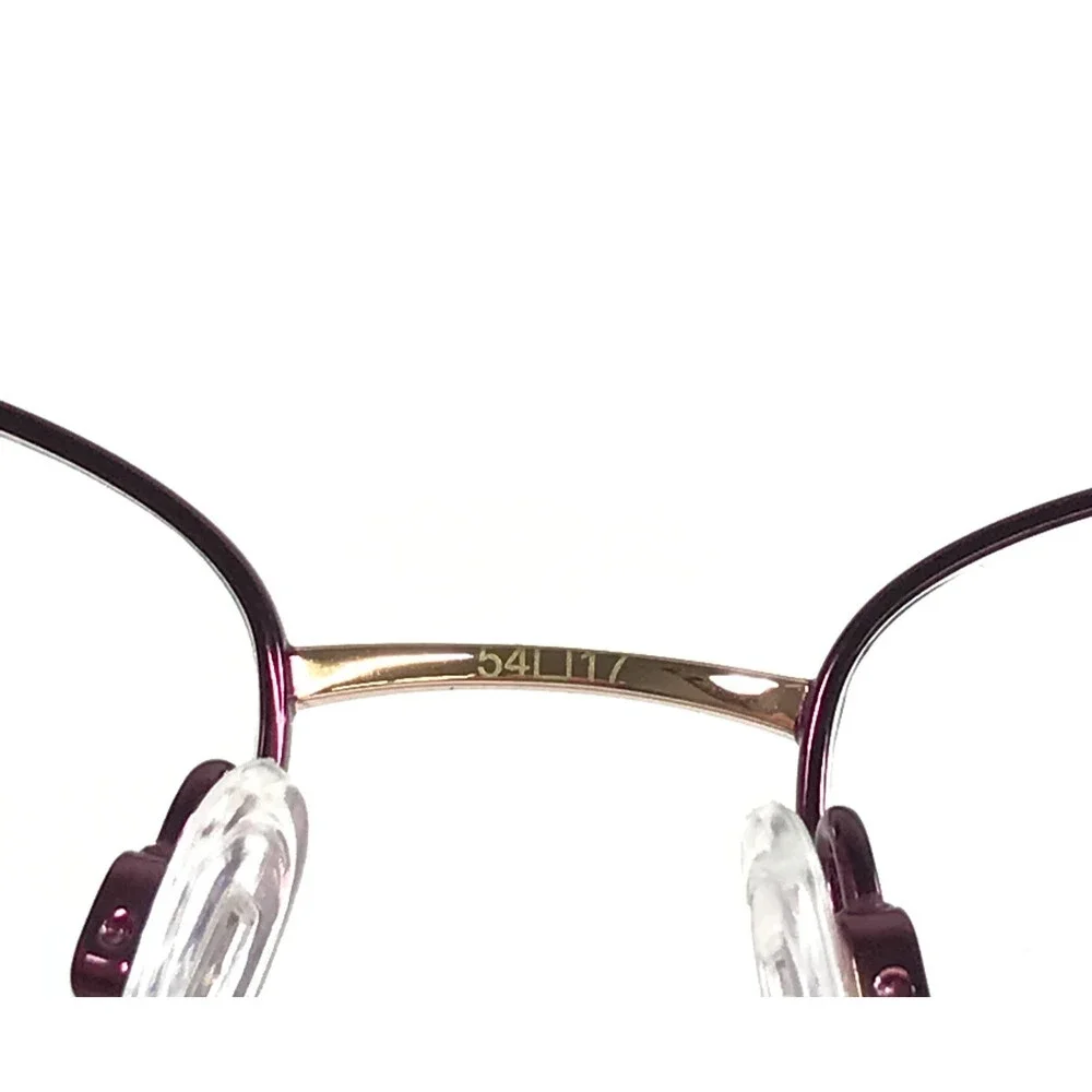 Tura Eyeglasses Frames R587 EGG Eggplant Purple Rose Gold Crystals 54-17-145